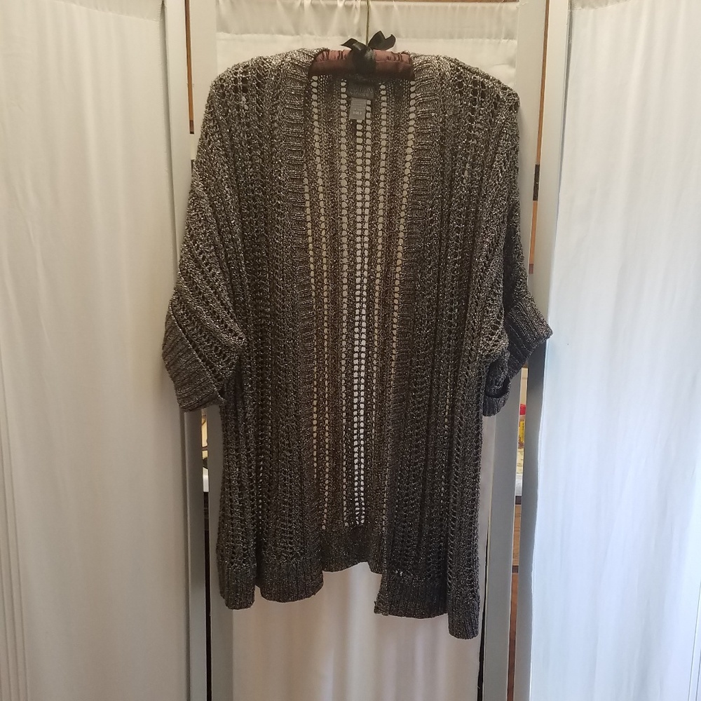 Additions by Chico steel gray shirt sleeve sweater